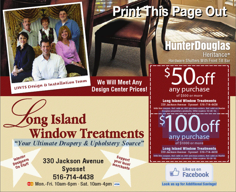 Long Island Window Treatments - Coupon